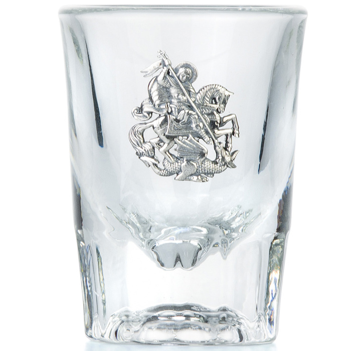 Set of stacks "George the Victorious" with silver overlays, for 3 persons